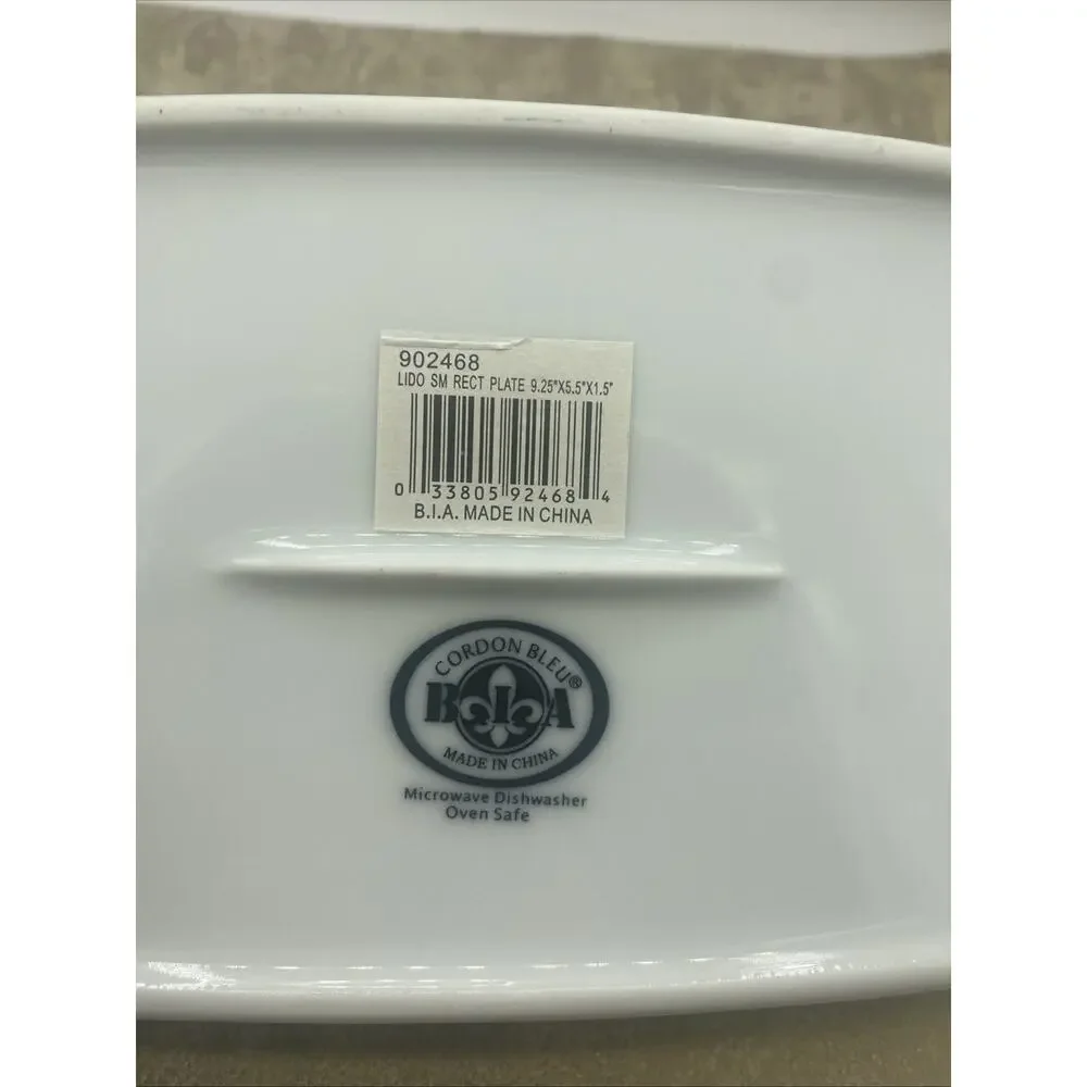 Cordon Bleu BIA Porcelain Oblong Baker/Serving Dish White-Oven To Table 9.5”